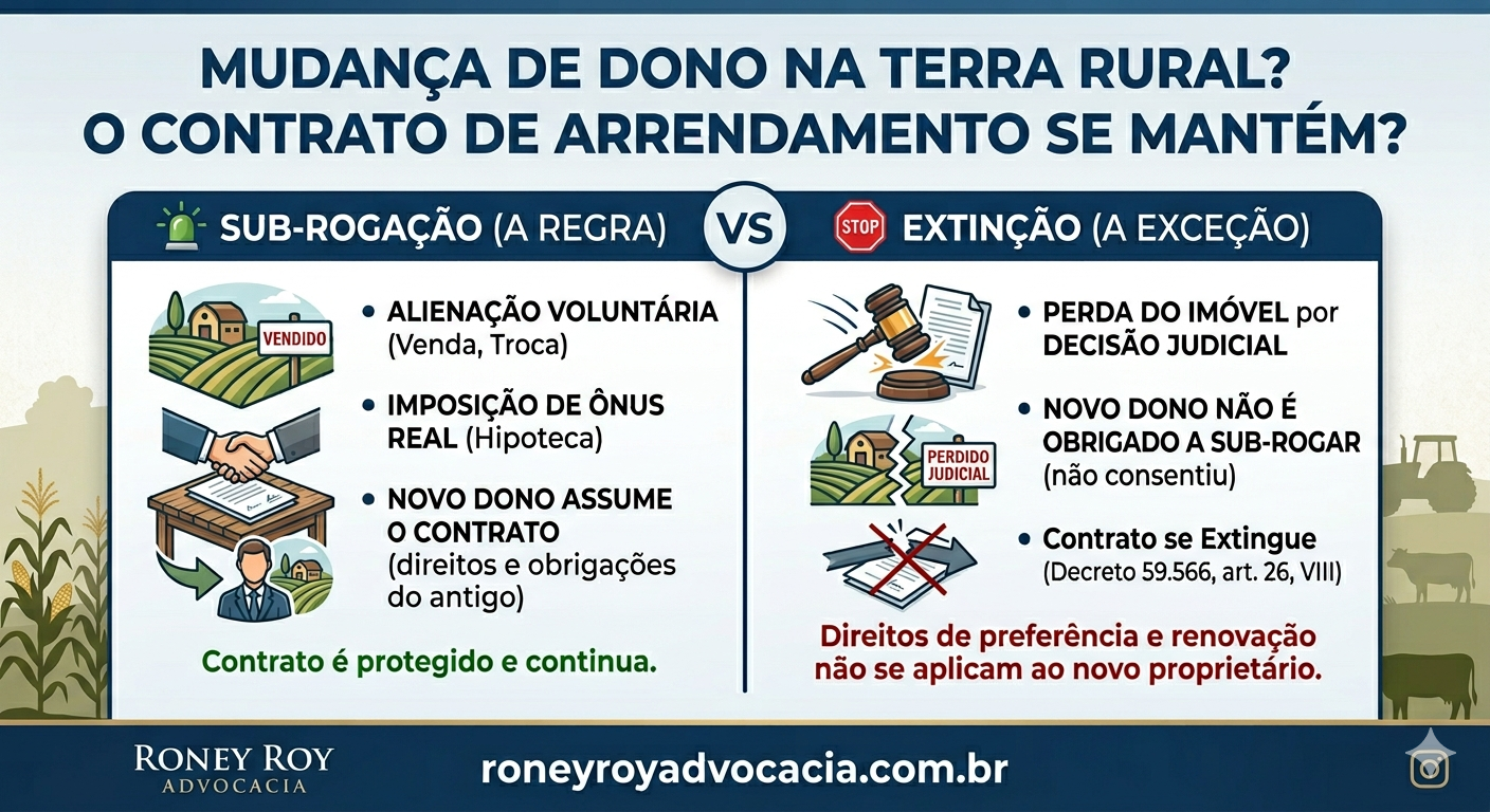 Arrendamento Rural - Extinção do Contrato por Perda da Propriedade